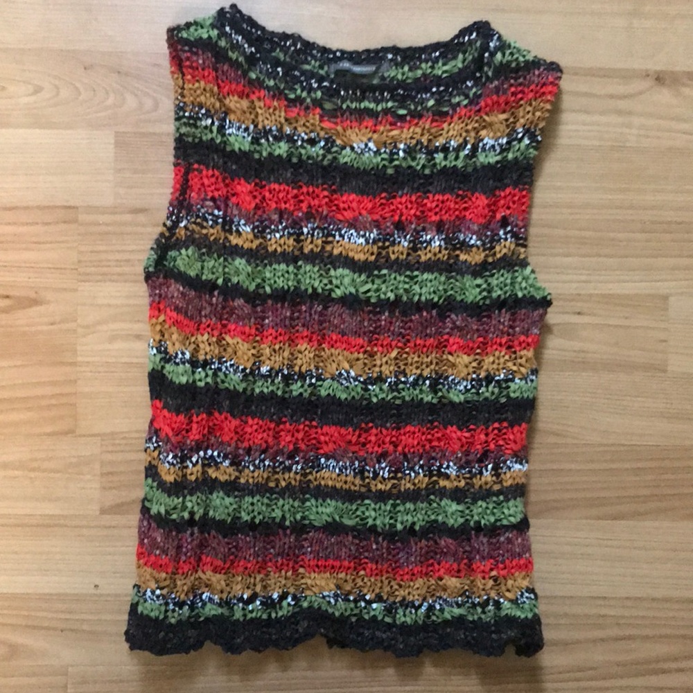 NWOT Anthropologie striped open-knit sweater tank